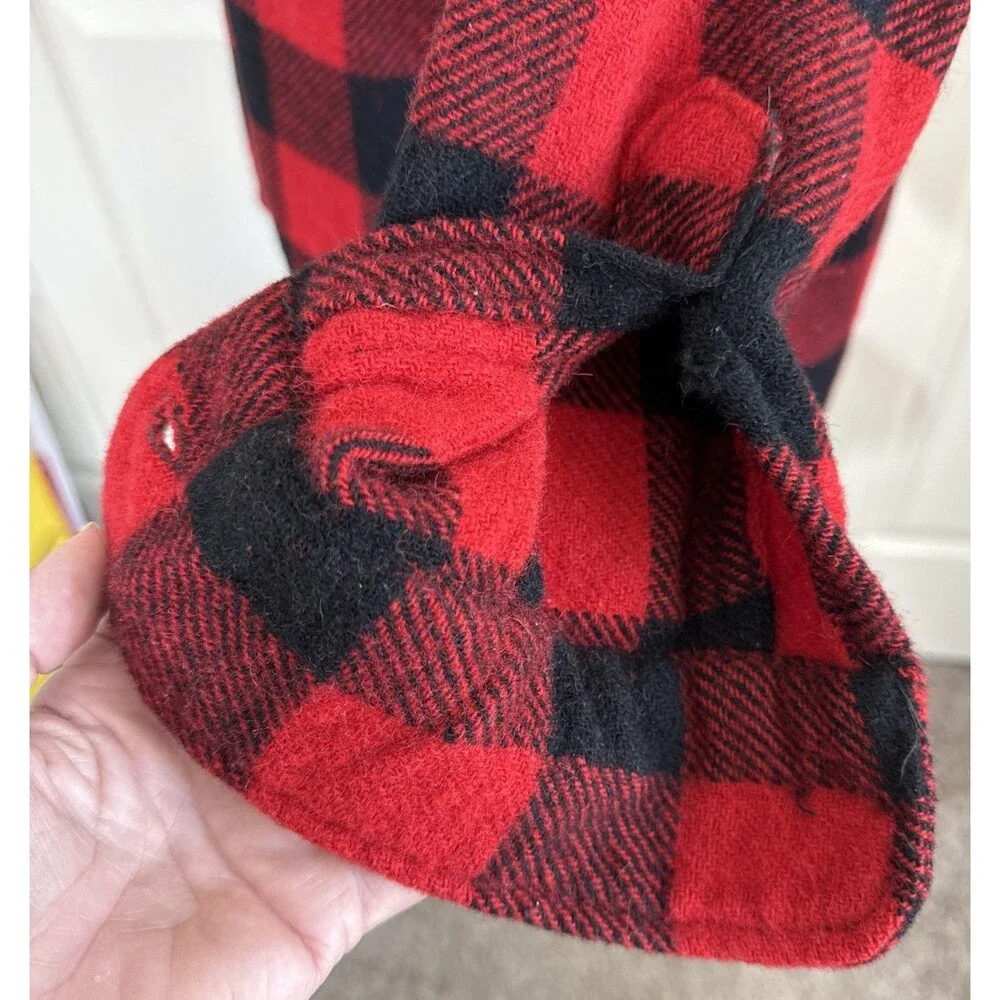 Vintage Men's PENNEY'S TOWNCRAFT Red Plaid Flannel Wool Shirt Sz 15.5 L 40 Chest